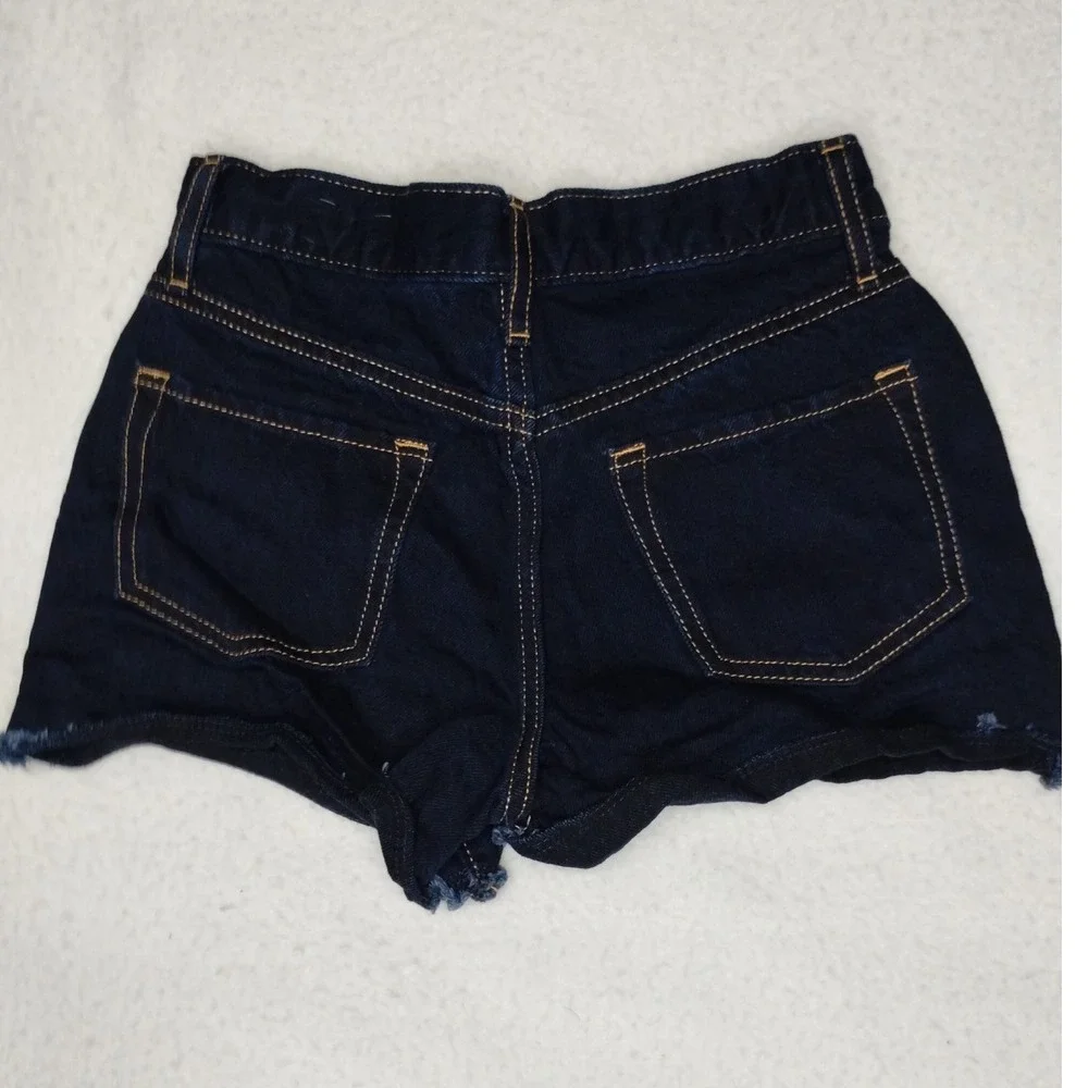 Old Navy Denim Shorts Dark Wash Frayed Hem Casual Girls‎ Size 10